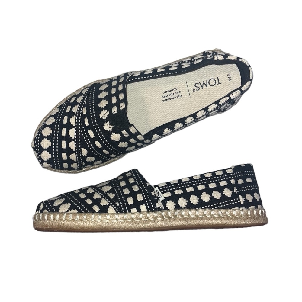 TOMS Alpargata Rope Black Global Woven Slip On Shoes